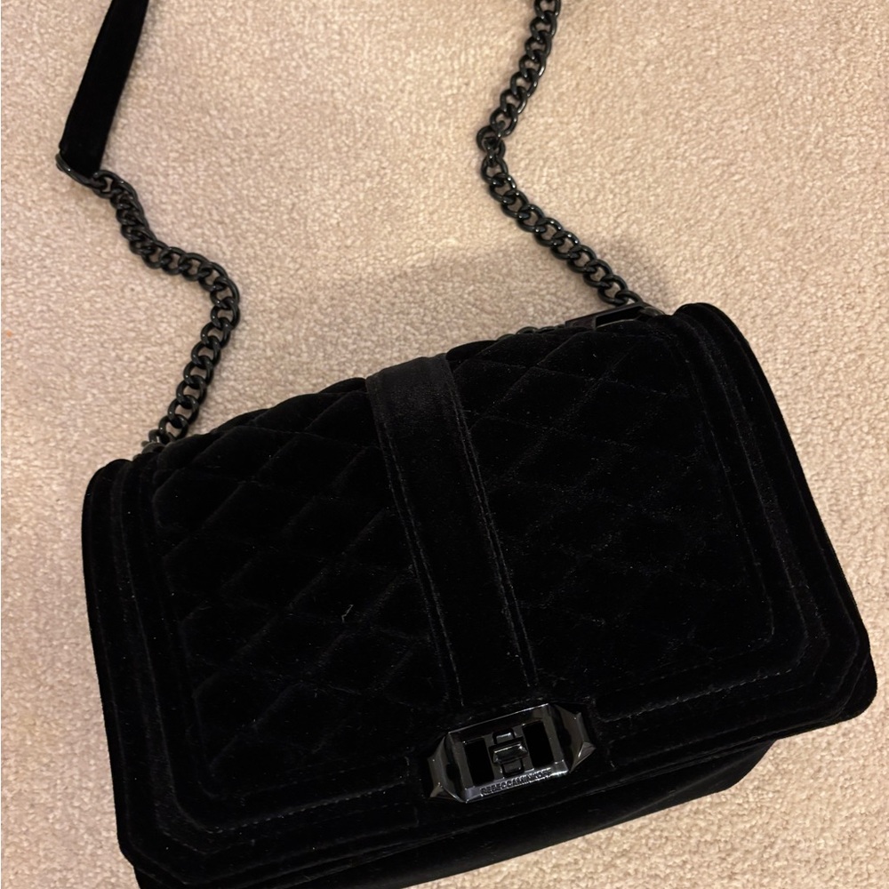 Rebecca Minkoff - Black Velvet 'Love Crossbody Bag'